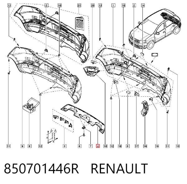Spoiler do pára-choque traseiro 850701446R Renault (RVI)