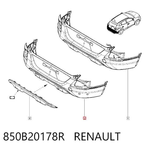 Pára-choque traseiro 850B20178R Renault (RVI)
