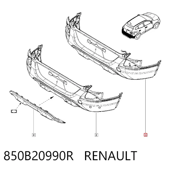 Pára-choque traseiro 850B20990R Renault (RVI)
