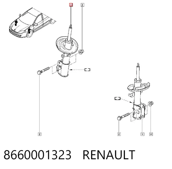Amortecedor dianteiro 8660001323 Renault (RVI)