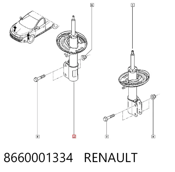 Amortecedor dianteiro 8660001334 Renault (RVI)