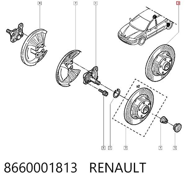 Disco do freio traseiro 8660001813 Renault (RVI)