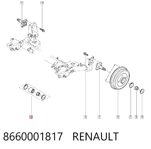 Rolamento de cubo traseiro 8660001817 Renault (RVI)