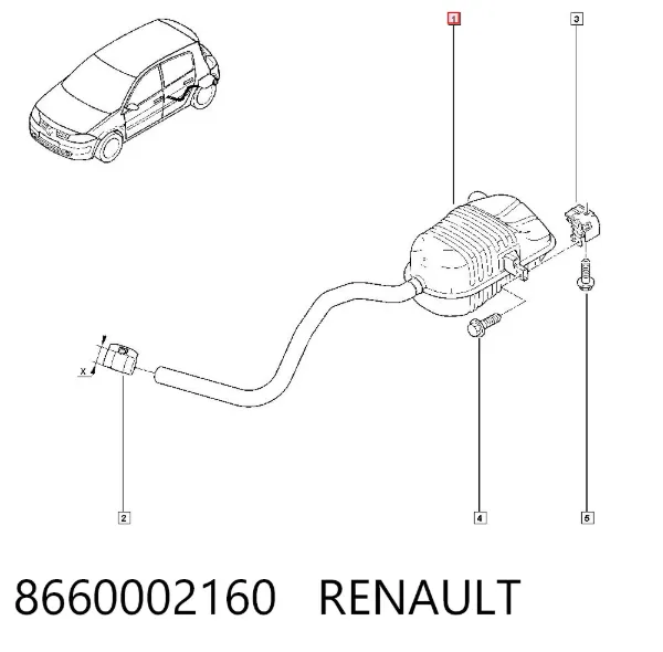 Silenciador, parte traseira 8660002160 Renault (RVI)