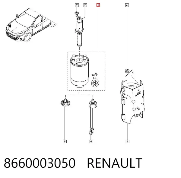 Filtro de combustível 8660003050 Renault (RVI)