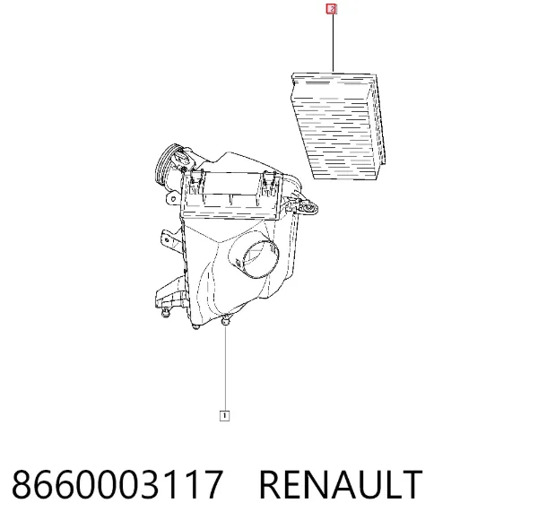 Filtro de ar 8660003117 Renault (RVI)