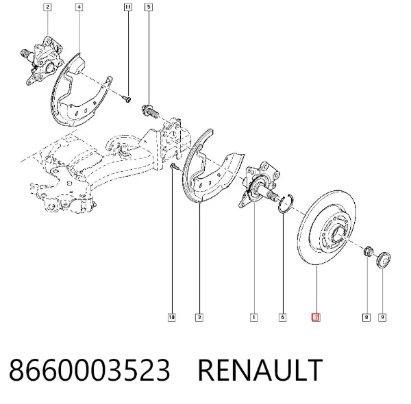 Disco do freio traseiro 8660003523 Renault (RVI)
