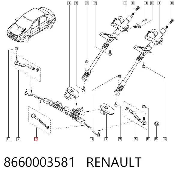 Tração de direção 8660003581 Renault (RVI)