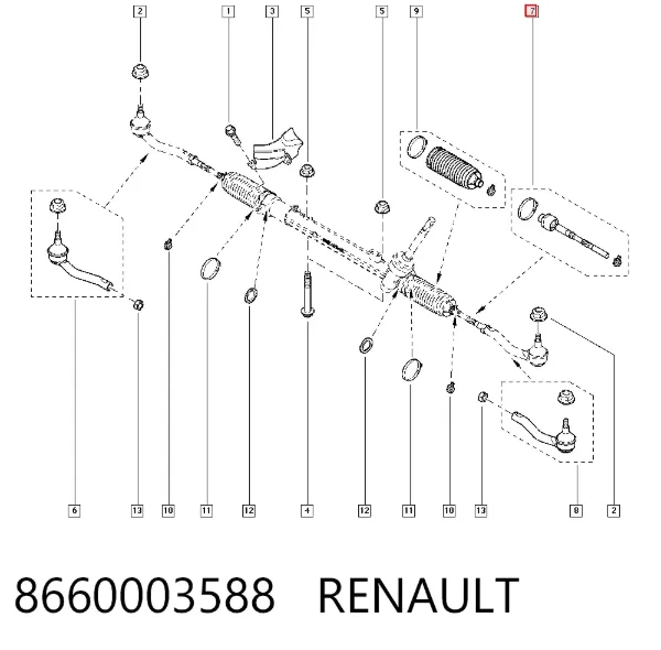 Tração de direção 8660003588 Renault (RVI)