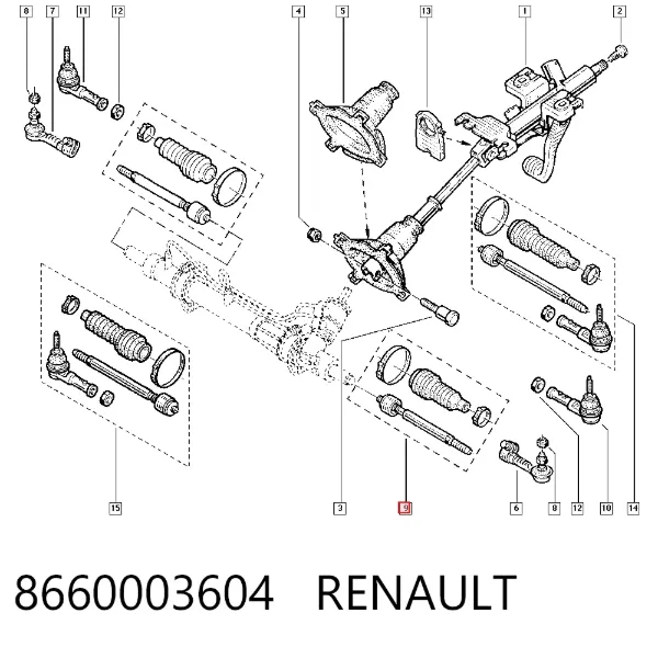 Tração de direção 8660003604 Renault (RVI)