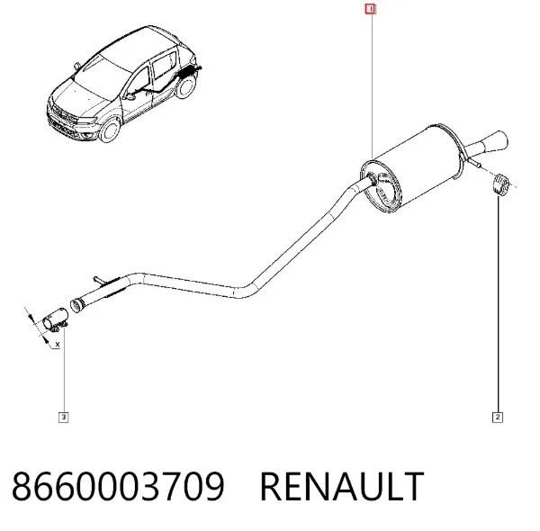 Silenciador, parte traseira 8660003709 Renault (RVI)