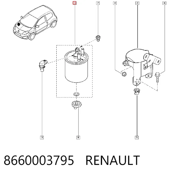 Filtro de combustível 8660003795 Renault (RVI)