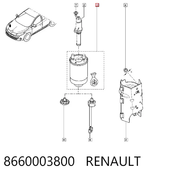 Filtro de combustível 8660003800 Renault (RVI)