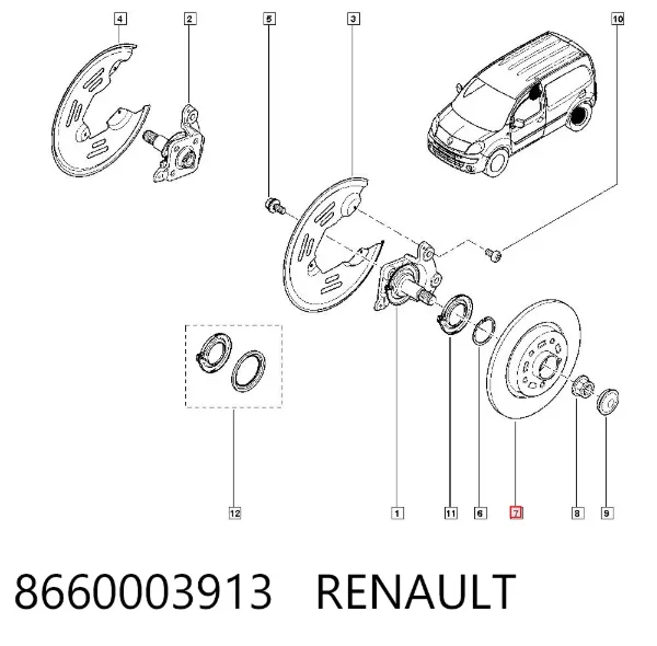 Disco do freio traseiro 8660003913 Renault (RVI)