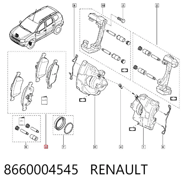 Sapatas do freio dianteiras de disco 8660004545 Renault (RVI)