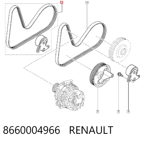 Correia dos conjuntos de transmissão, kit 8660004966 Renault (RVI)