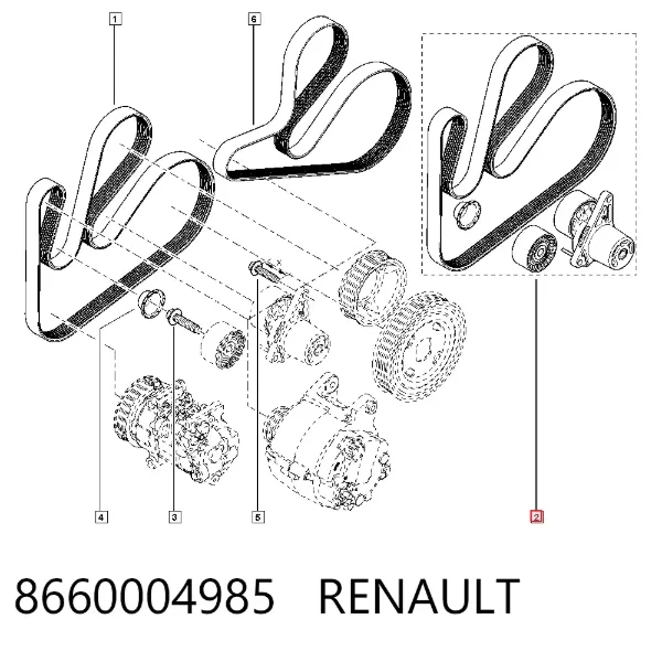 Correia dos conjuntos de transmissão, kit 8660004985 Renault (RVI)