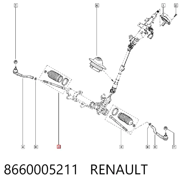 Tração de direção 8660005211 Renault (RVI)