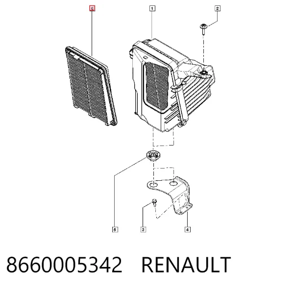 Filtro de ar 8660005342 Renault (RVI)