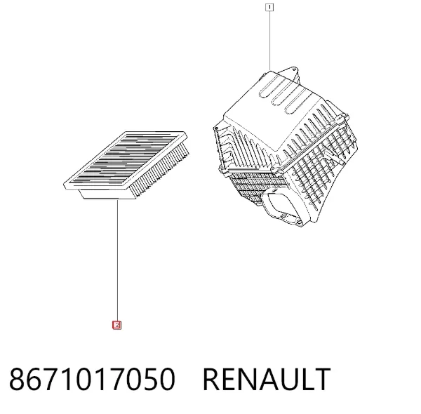 Filtro de ar 8671017050 Renault (RVI)