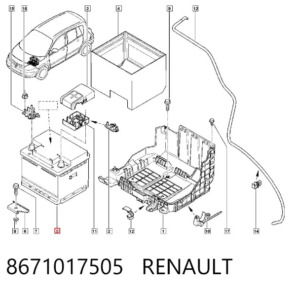 Bateria recarregável (PILHA) 8671017505 Renault (RVI)