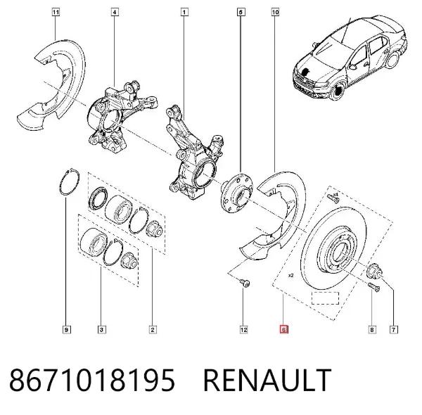 Disco do freio dianteiro 8671018195 Renault (RVI)