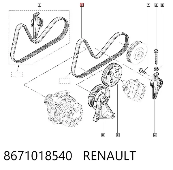 Correia dos conjuntos de transmissão 8671018540 Renault (RVI)