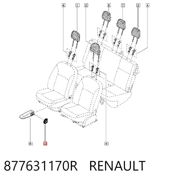 Consola de braço 877631170R Renault (RVI)