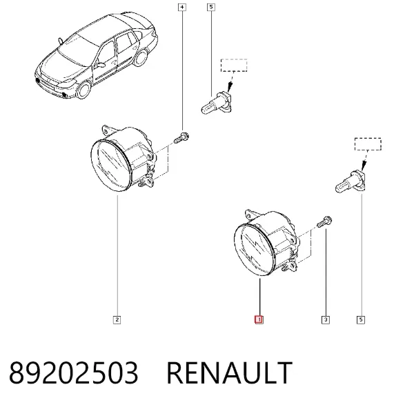 Luzes de nevoeiro esquerdas/direitas 89202503 Renault (RVI)