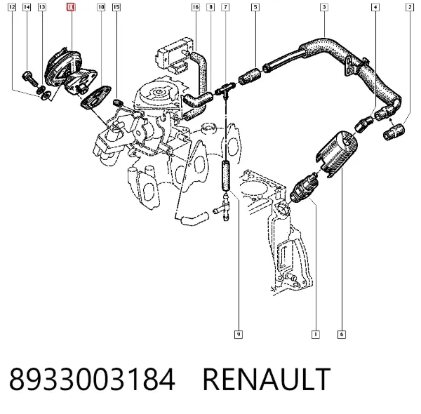 Válvula EGR de recirculação dos gases 8933003184 Renault (RVI)