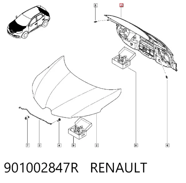 Porta traseira (3ª/5ª porta-malas (tampa de alcapão) 901002847R Renault (RVI)