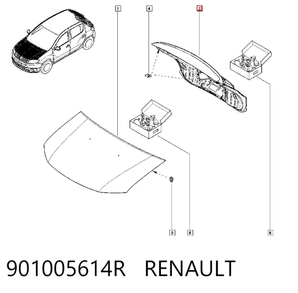 Porta traseira (3ª/5ª porta-malas (tampa de alcapão) 901005614R Renault (RVI)