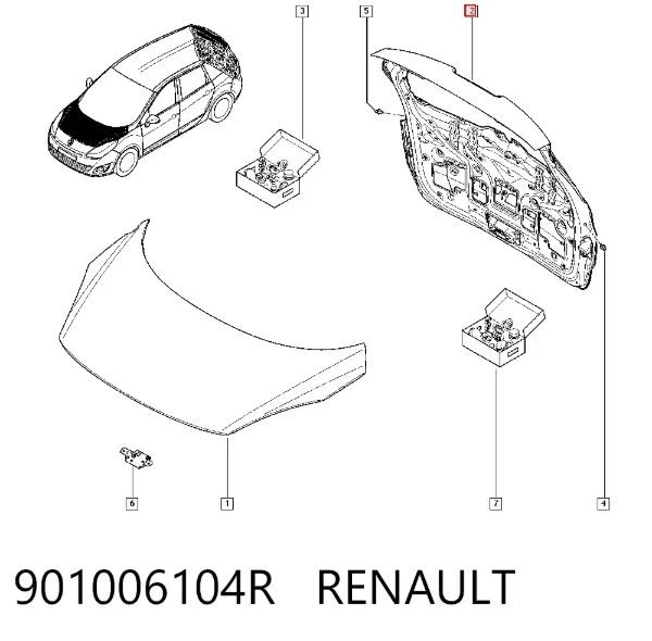 Porta traseira (3ª/5ª porta-malas (tampa de alcapão) 901006104R Renault (RVI)