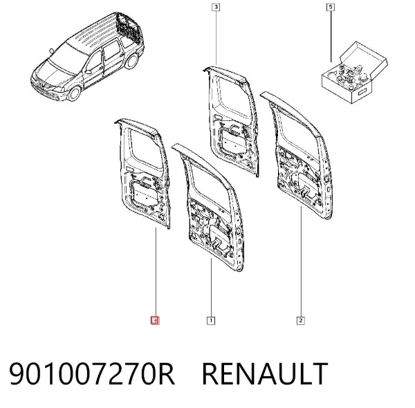 Porta traseira direita 901007270R Renault (RVI)