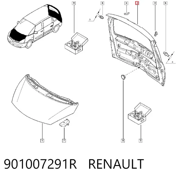Porta traseira (3ª/5ª porta-malas (tampa de alcapão) 901007291R Renault (RVI)