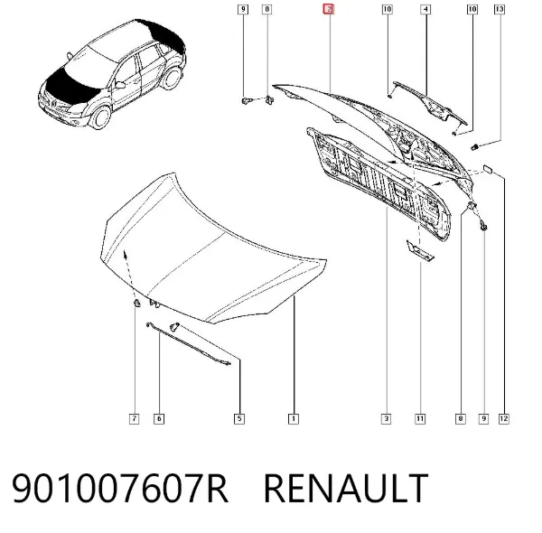 Porta traseira (3ª/5ª porta-malas (tampa de alcapão) 901007607R Renault (RVI)