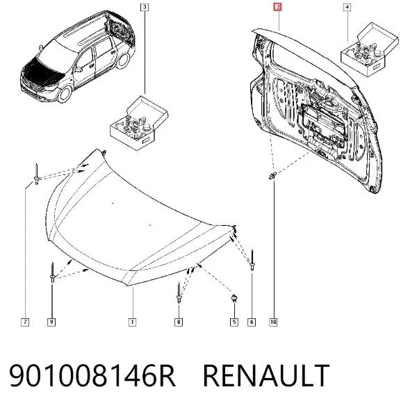 Porta traseira (3ª/5ª porta-malas (tampa de alcapão) 901008146R Renault (RVI)