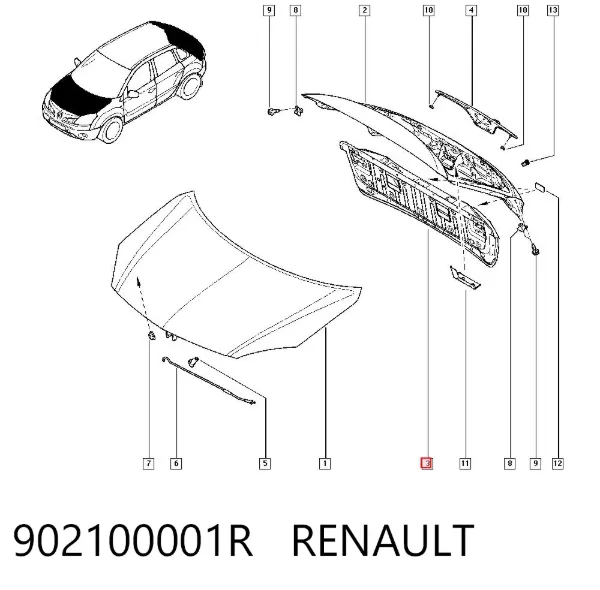 Porta traseira (3ª/5ª porta-malas (tampa de alcapão) 902100001R Renault (RVI)