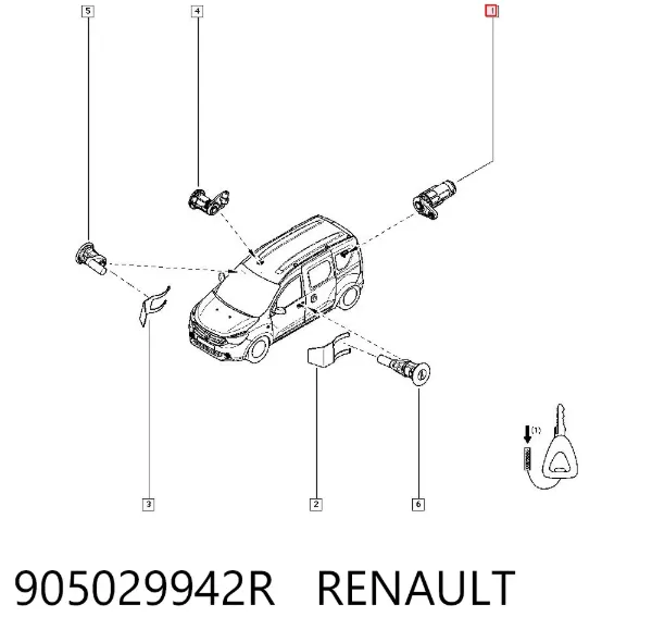 Trinco de fecho de porta-malas (de 3ª/5ª porta traseira) 905029942R Renault (RVI)