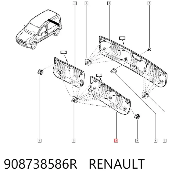 Moldura da porta traseira esquerda 908738586R Renault (RVI)