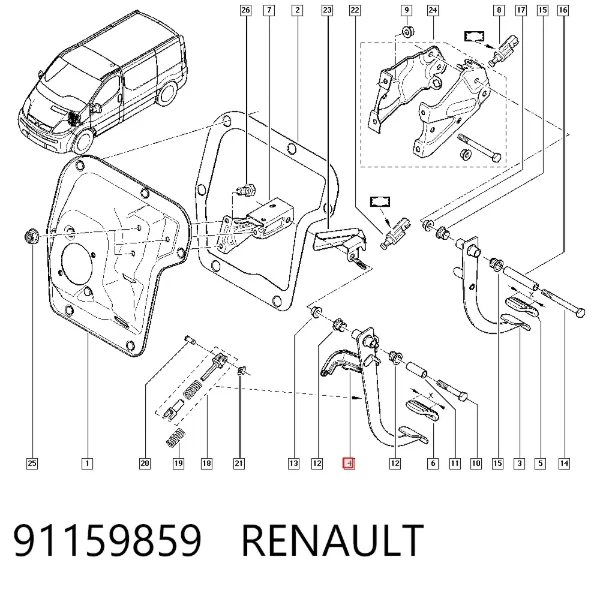 Pedal de embraiagem 91159859 Renault (RVI)