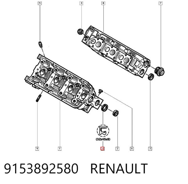 Vedação da árvore distribuidora de motor 9153892580 Renault (RVI)