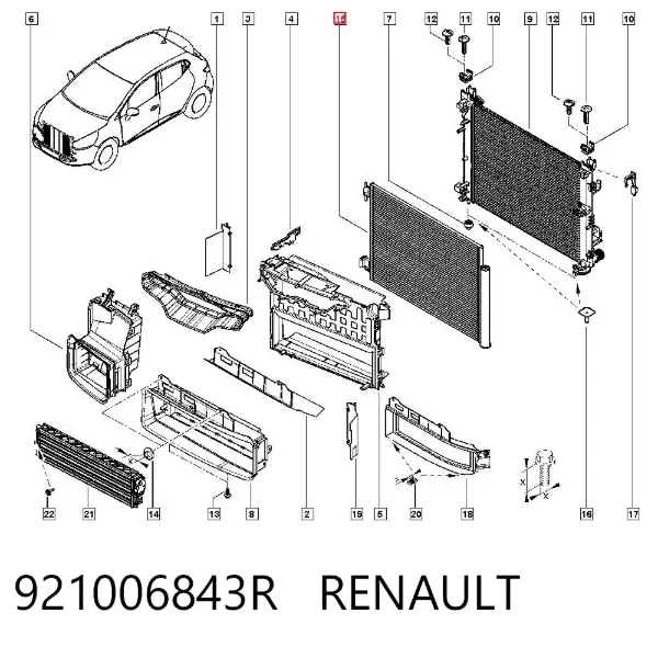 Radiador de aparelho de ar condicionado 921006843R Renault (RVI)