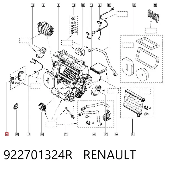 Válvula TRV de aparelho de ar condicionado 922701324R Renault (RVI)