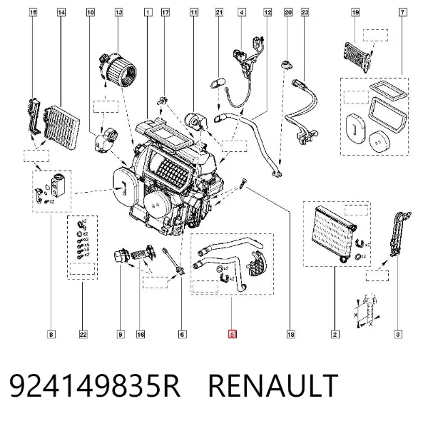 Mangueira do radiador de aquecedor (de forno), dupla 924149835R Renault (RVI)
