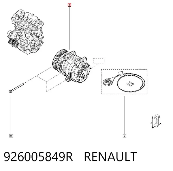 Compressor de aparelho de ar condicionado 926005849R Renault (RVI)