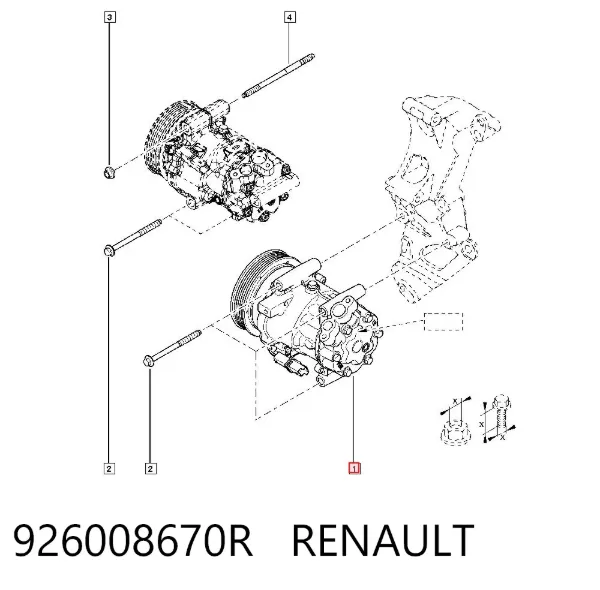 Compressor de aparelho de ar condicionado 926008670R Renault (RVI)