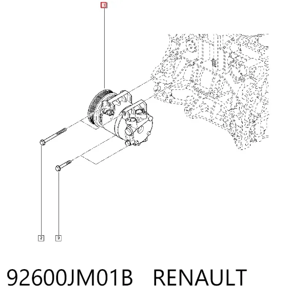 Compressor de aparelho de ar condicionado 92600JM01B Renault (RVI)