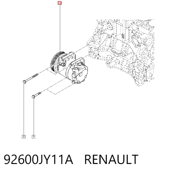 Compressor de aparelho de ar condicionado 92600JY11A Renault (RVI)