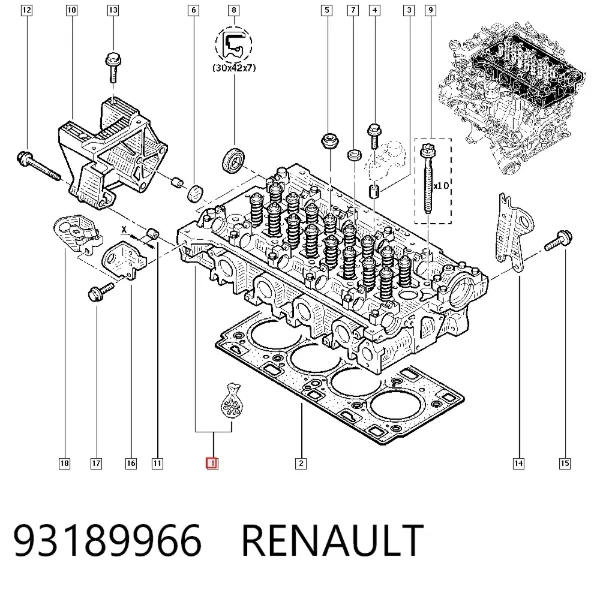 Cabeça de motor (CBC) 93189966 Renault (RVI)